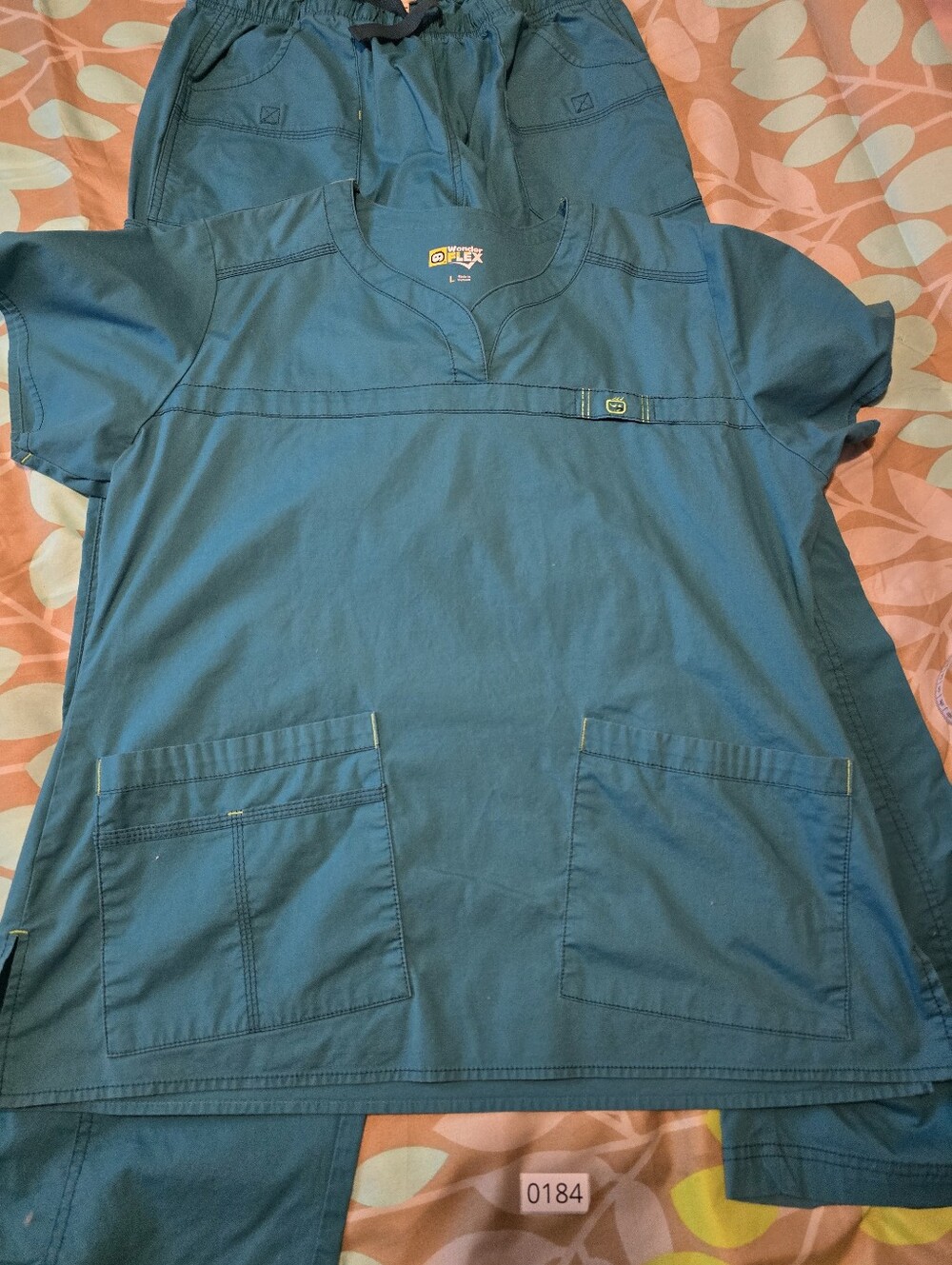 WonderWink Teal Blue Scrub Top and Pants Set